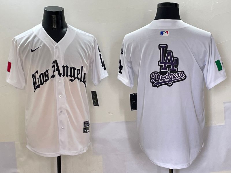 Men Los Angeles Dodgers Blank White Five generations Joint Name 2025 Nike MLB Jersey style 22->los angeles dodgers->MLB Jersey